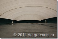 Купол теннисного центра в Долгопрудном. Вид изнутри.